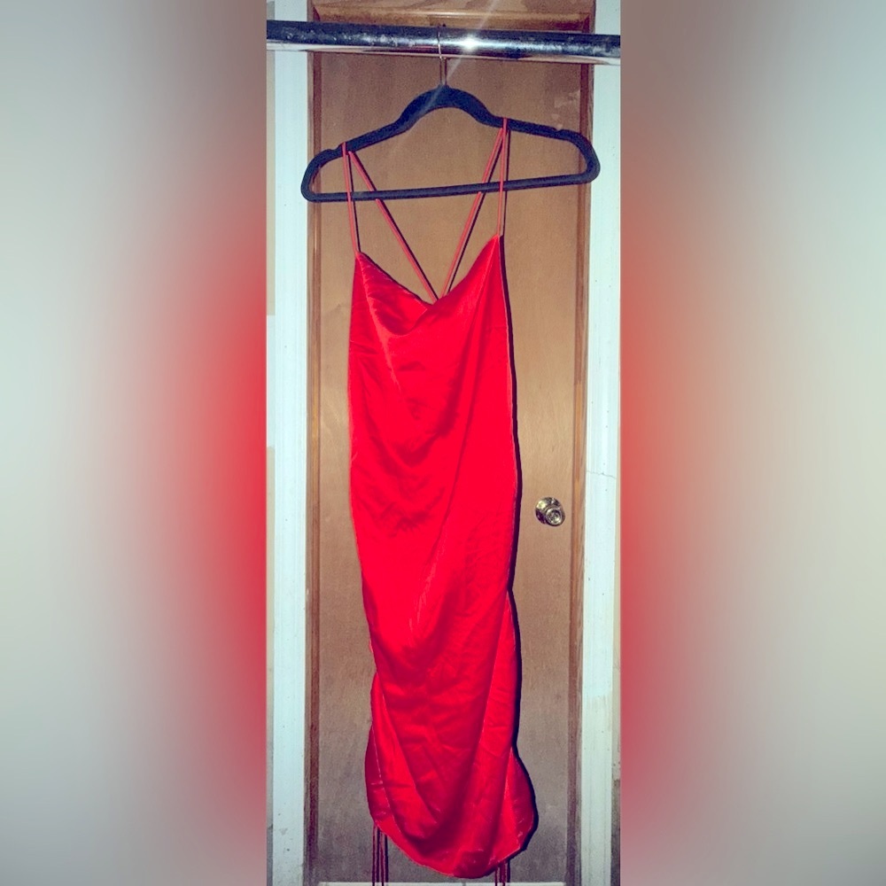 Elegant Red Satin Dress